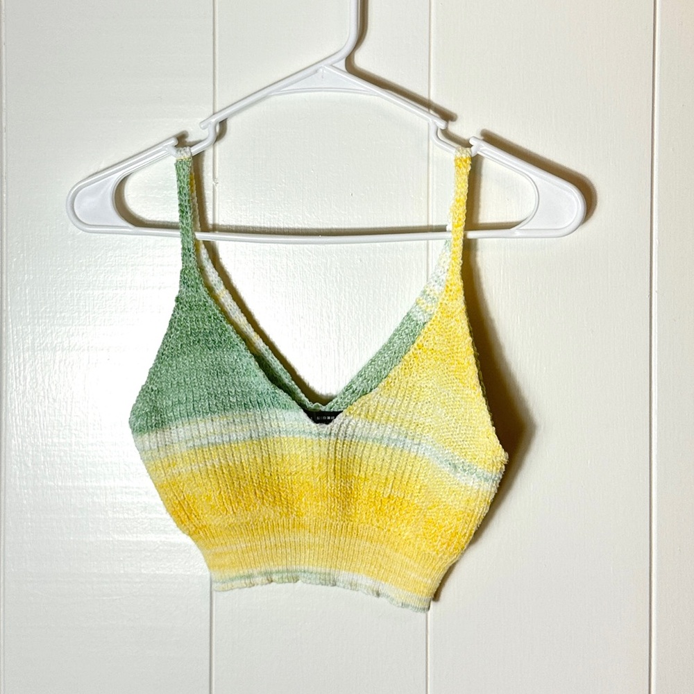 SHEIN Green and Yellow Knit Top